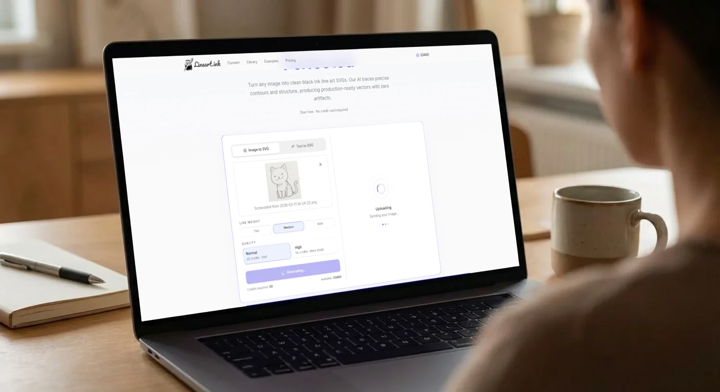 Upload and watch the AI convert it to SVG